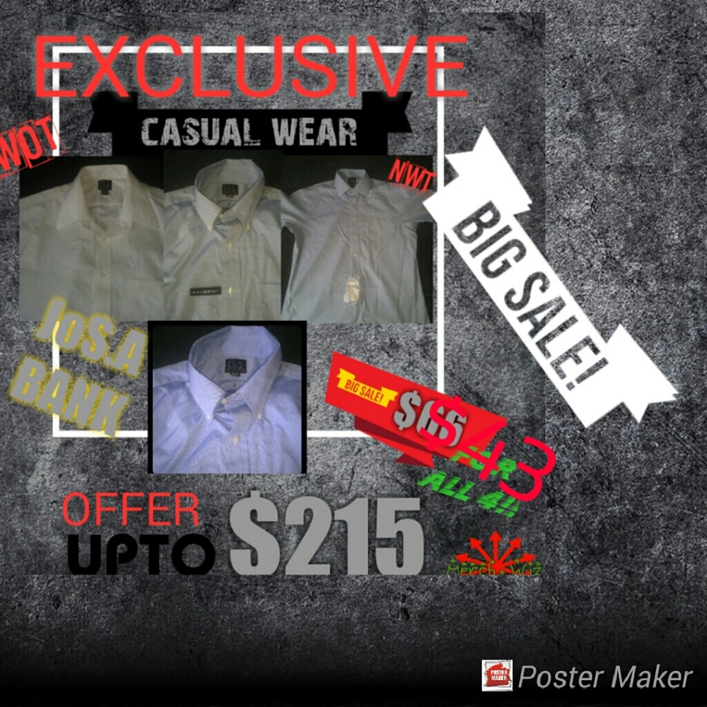 4 JoS.A Bank casual button ups....various sz